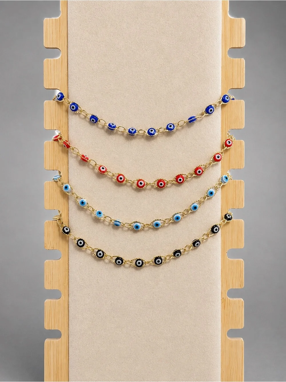 18K Gold Plated Stainless Steel Evil Eye Bracelet – Elegant Protection Jewelry